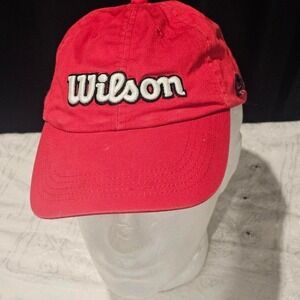 Red Wilson embroidered logo adjustable baseball cap